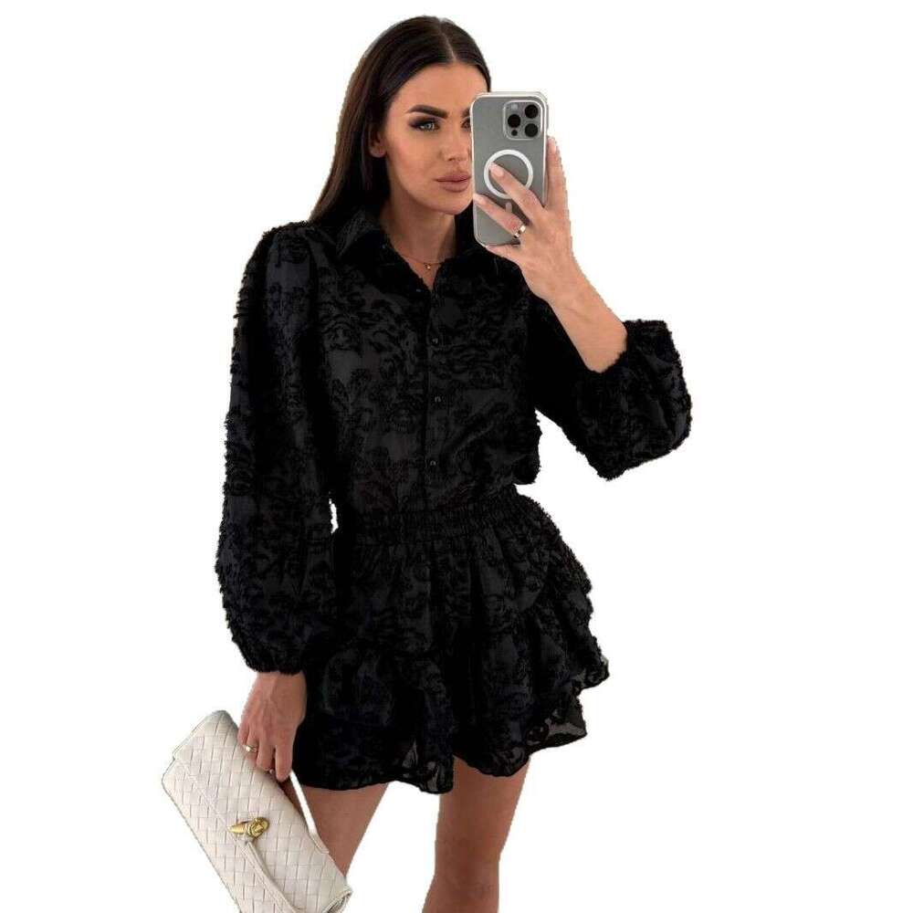 Sets for Women Outfits 25 Year Summer Lace Hollow Out Casual Long Sleeved Set -68689 Washable Gentle Wind Leisure Time Business Affairs New Product