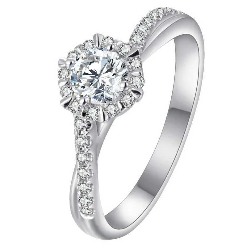 925 Sterling Silver Wedding Trend Women Rings Brilliant Cubic Zirconia Temperament Elegant La Rings Engagement Band JewelryXJ250514