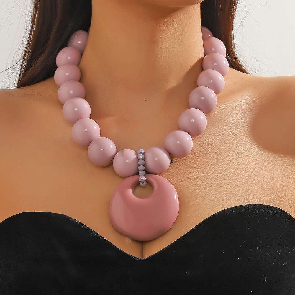 New Beaded Network Red Exaggerate Sweet Fashion Versatile Necklace