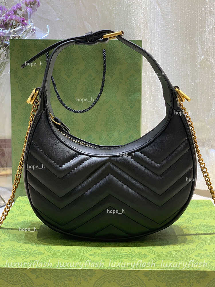 Totes Women Designers Handbags Tote 22Ss New S Genuine Leather Fashion Belt Chain Half Moon Bags Shoulder Crossbody Purses High Quality Wholesale