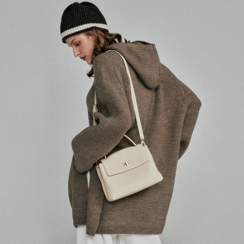 Leather New Fashion Small Square Women's Top Layer Cowhide Handbag Single Shoulder Leather Diagonal Cross Bag