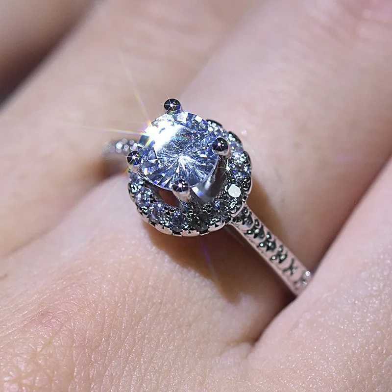 Andara 925 Sterling Silver Ring Simulation Diamond CZ Ring Suitable For Female Charm Jewelry Engagement GiftsXJ250514