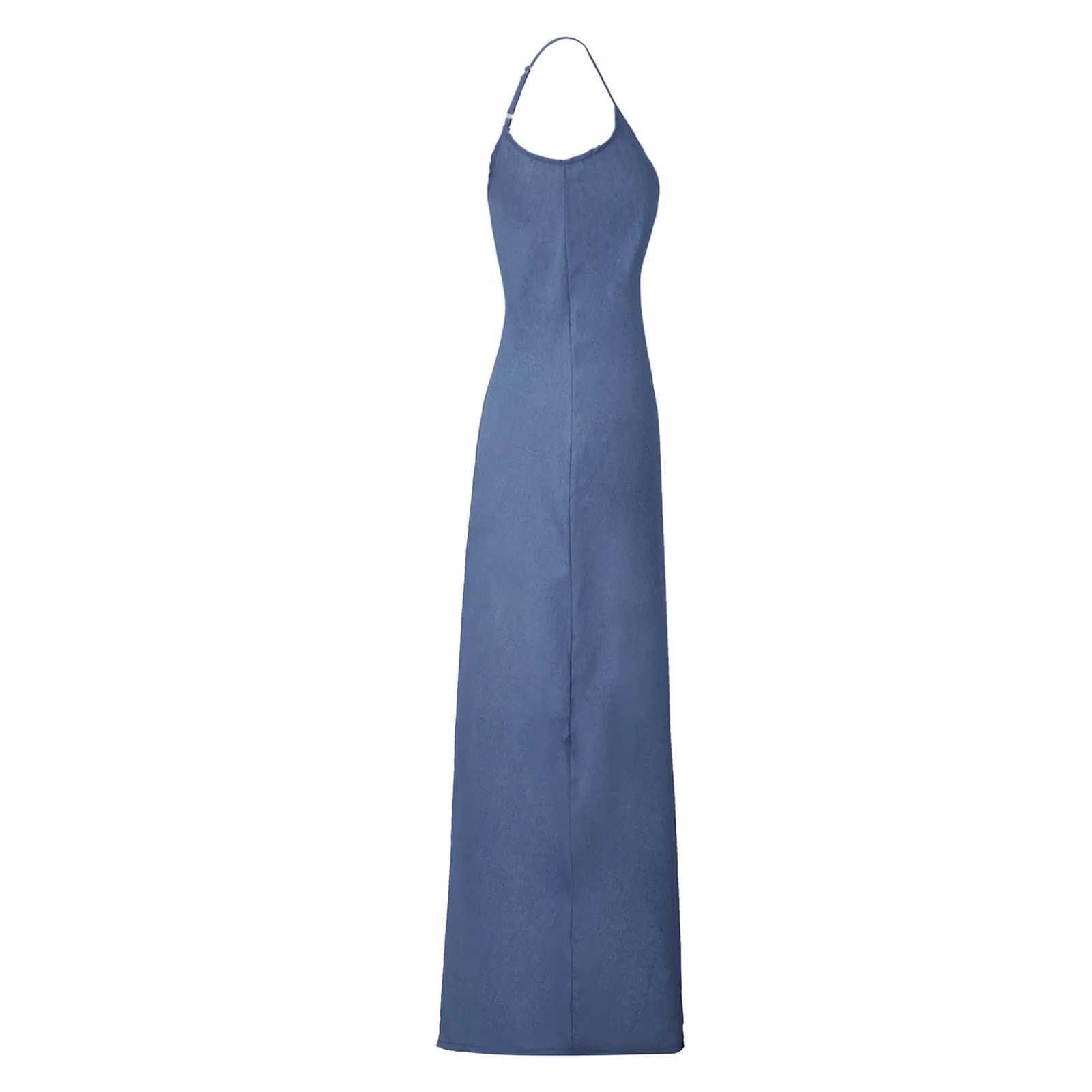 Oversized Dress Women Sleeveless Loose Long Suspenders Dresses Sexy V Neck Casual Denim Style Plus-Size Women Dresses Y2kXJ250514