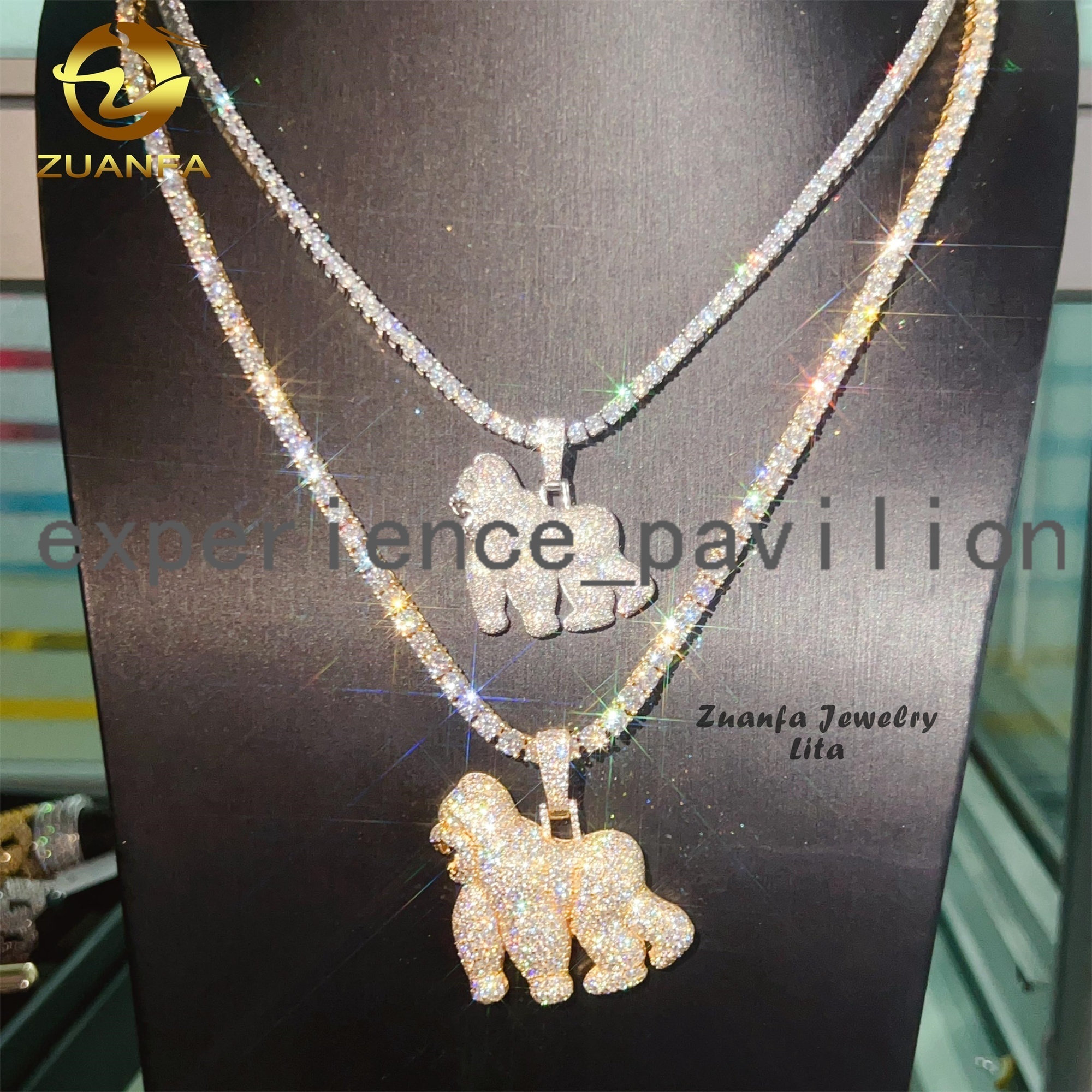 Personalized Custom Iced Out Top Quality 925 Sterling Silver VVS Moissanite Gorilla Hip Hop Pendant