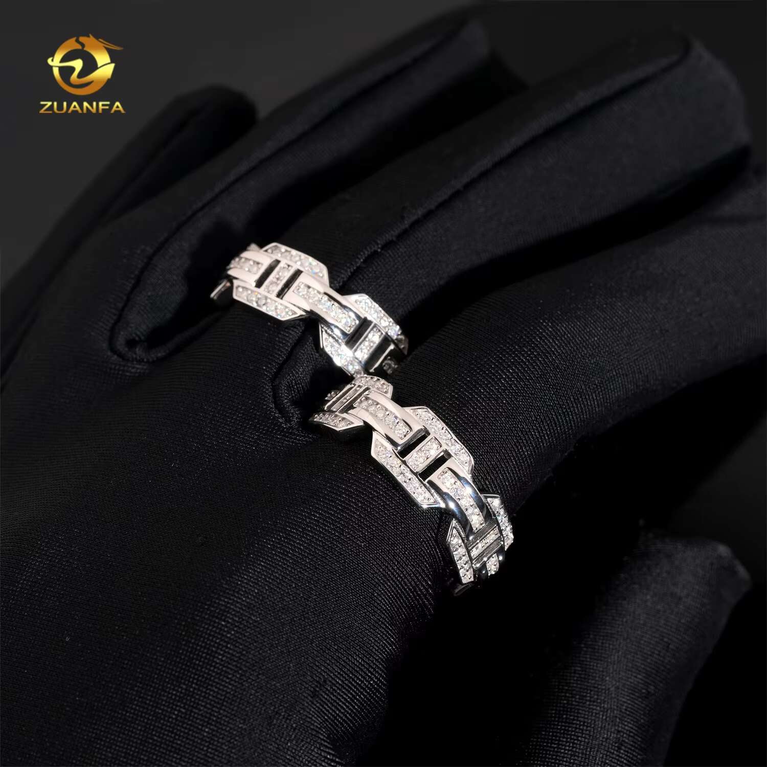 Custom Made 925 Sterling Silver Pass Diamond Tester Iced Out Eternity Moissanite Hip Hop Ring