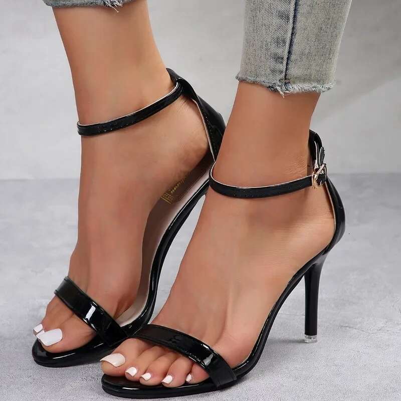 Summer Open Toe Solid Color Simple Elegant Fashion Sandals for Women New Sexy Pin Buckle Comfortable Banquet Party High Heels