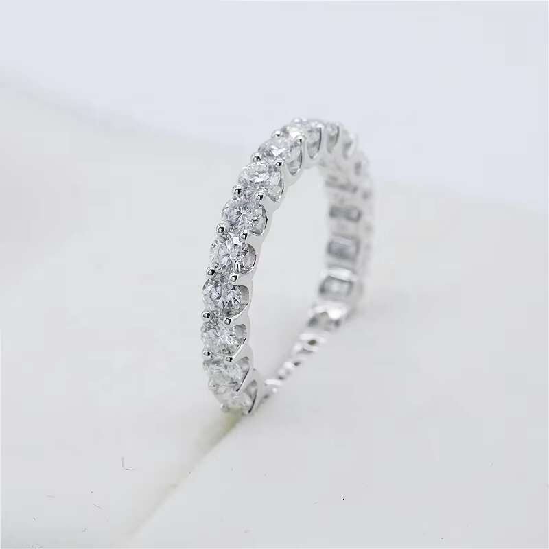 10k 14k Real Golds 3mm Eternity Band Ring Vvs Moissanite Wedding Ring