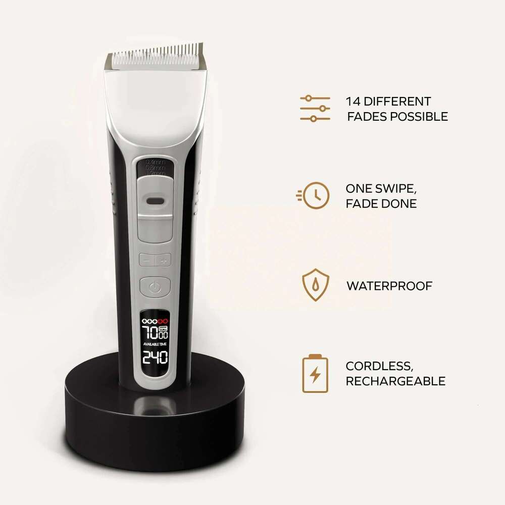 Electric Clipper Unique Shaped Moving Blade Trimmer LCD Display USB Rechargeable For Salon Men Hair Cutting Barber