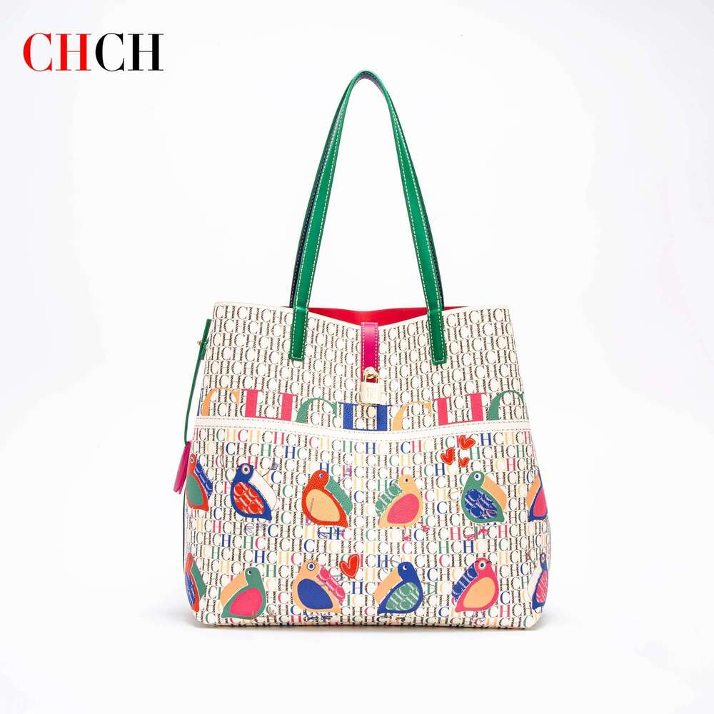 CHCH Women's Tote Bag New Cartoon Letter Printed Top Handbag 250513