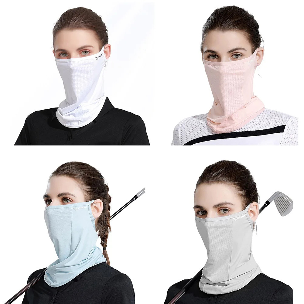 Unisex Sports Bandana Breathable Ice Silk Full Face Sun Protection Mask Soft Adjustable Anti Ultraviolet Thin for Outdoor Golf 250514