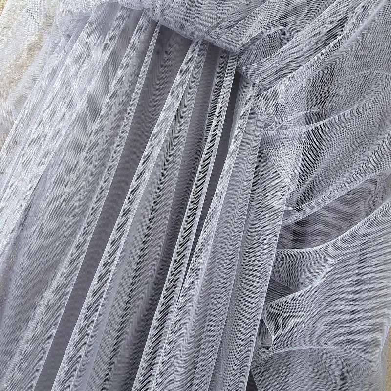 Vintage Tulle Skirt Women Streetwear Elastic High Waist Mesh Pleated Skirts Summer Elegant Korean A Line Office Ladies 250514