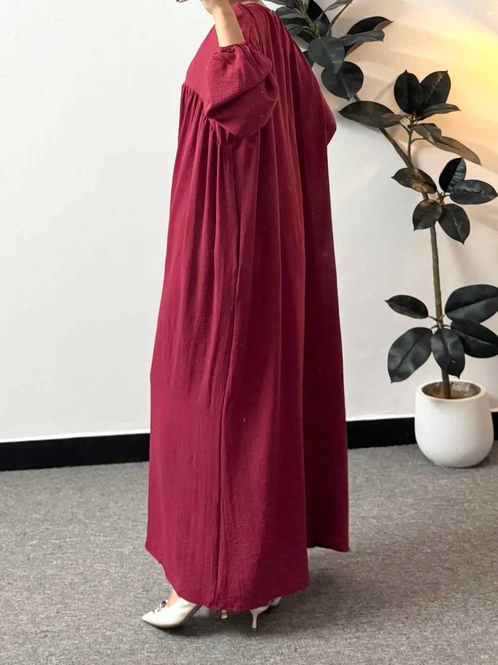 Full Slve Loose Maxi Prayer Dress Muslim Modest Dresses Jilbabs Casual Solid Pockets Robe Long Ramadan Dress Women Abayas X2505141