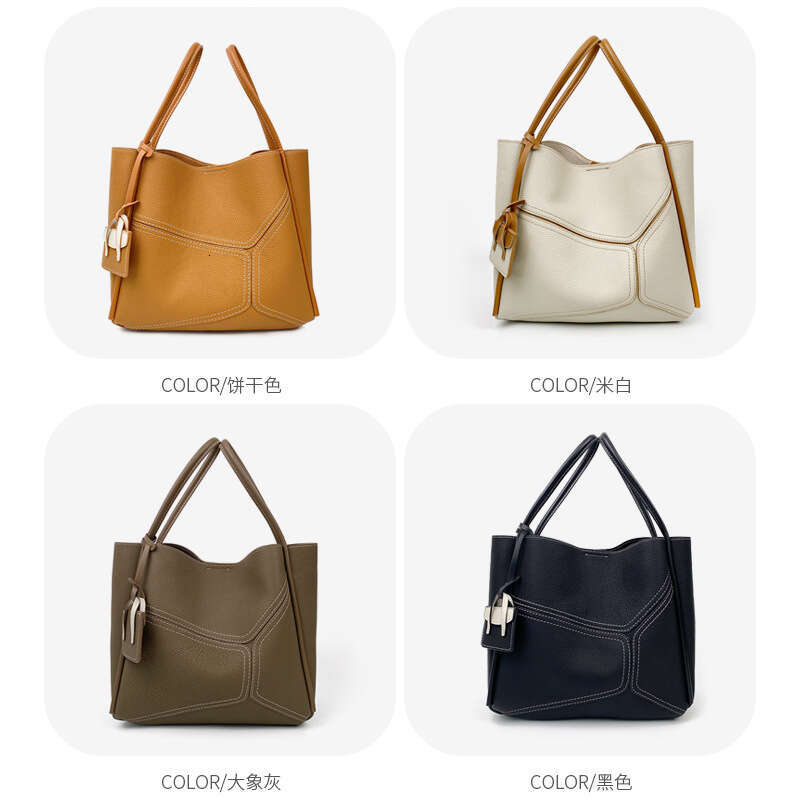 Cowhide Versatile Commuting Shoulder 2025 New Fashionable Tote Bag, Large Capacity Women's Leather Crossbody Bag