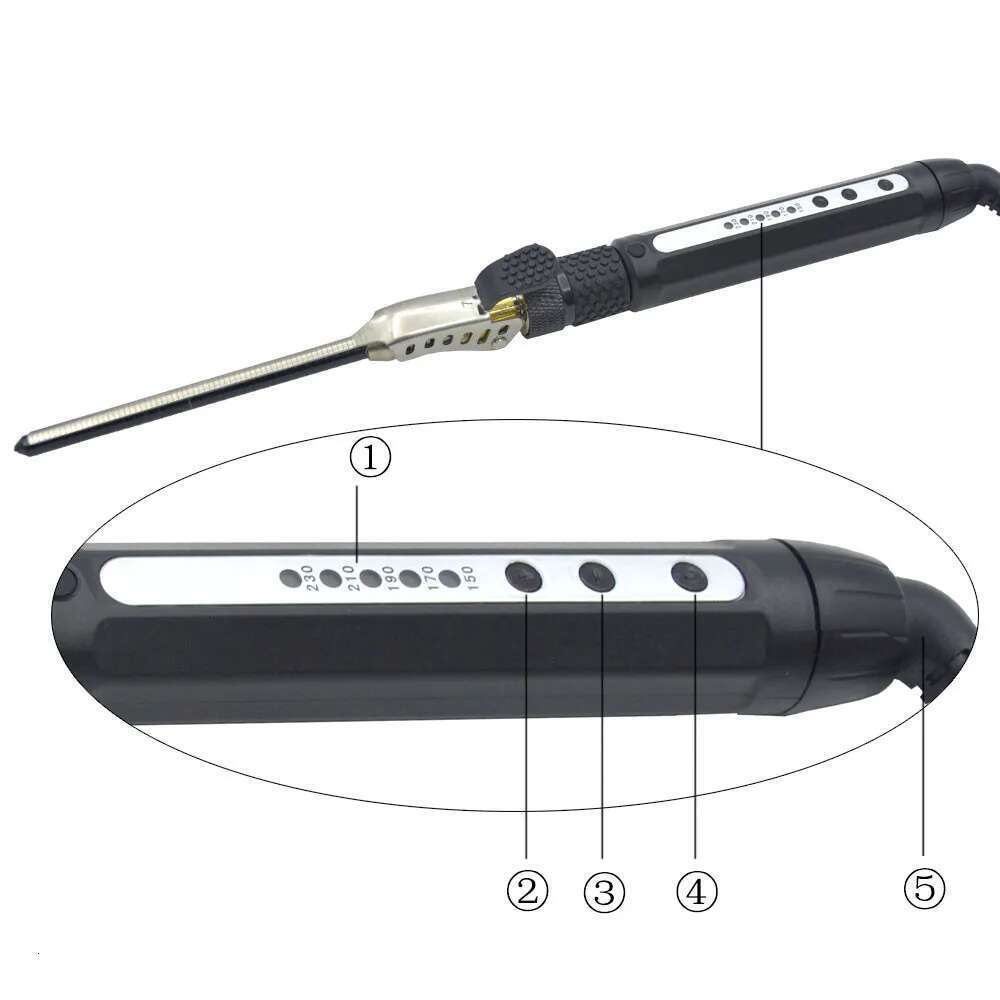 Men,s Ceramic Curlers Small Size With Short t Corrugated Curling Iron For Hair Universal Voltage Black