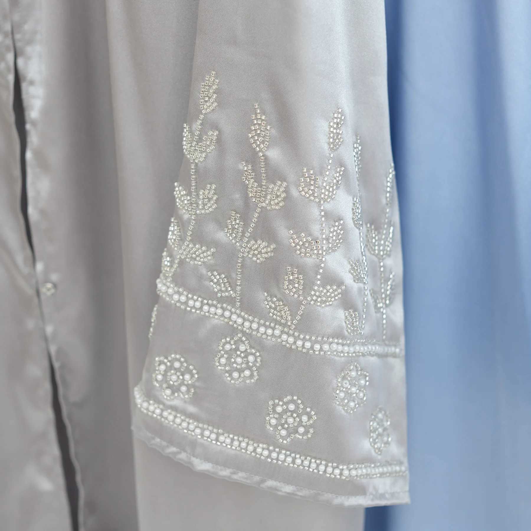 2024 Middle East Pearl Muslim Cardigan for Women Ramadan Dubai Abaya Dress Luxury Islam Party Jalabiya Turkey Moroccan Kaftan X250514