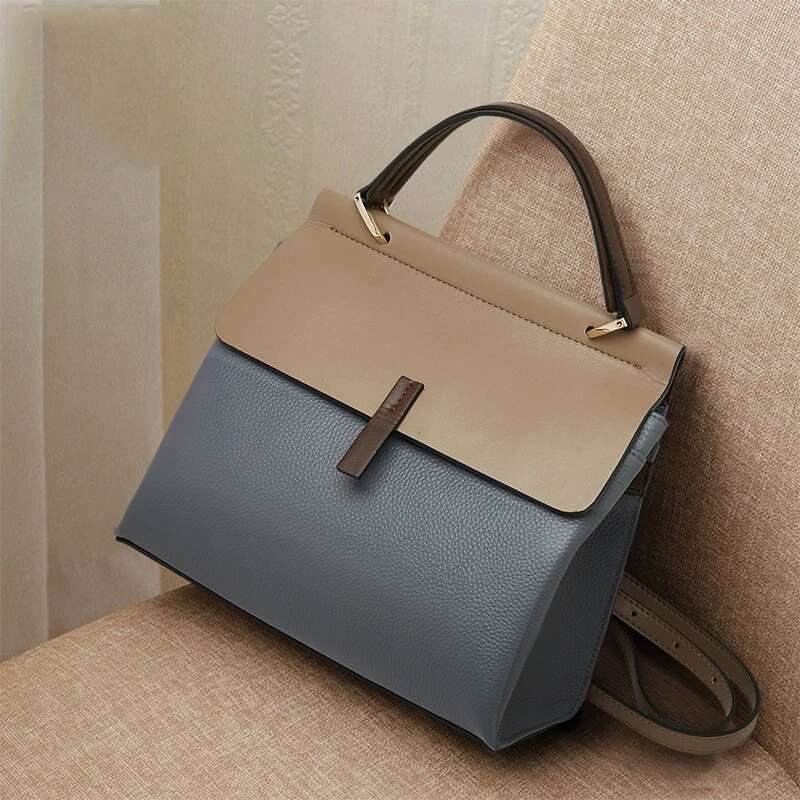 LAORENTOU Women Genuine Leather Shoulder Bag Simple Handbag