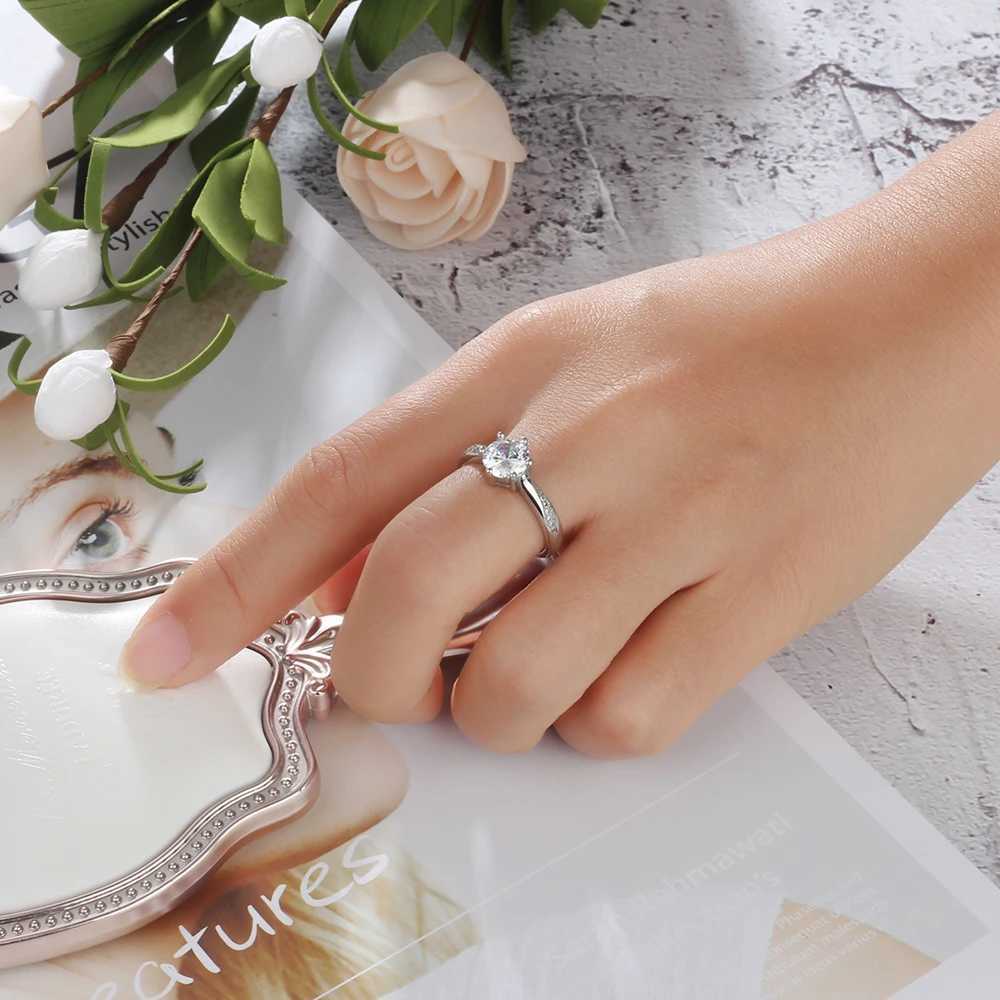 Classic Wedding Ring Personalized Gift Engraved Name Silver Color Rings for Women Anniversary Jewelry(JewelOra RI103758)XJ250514