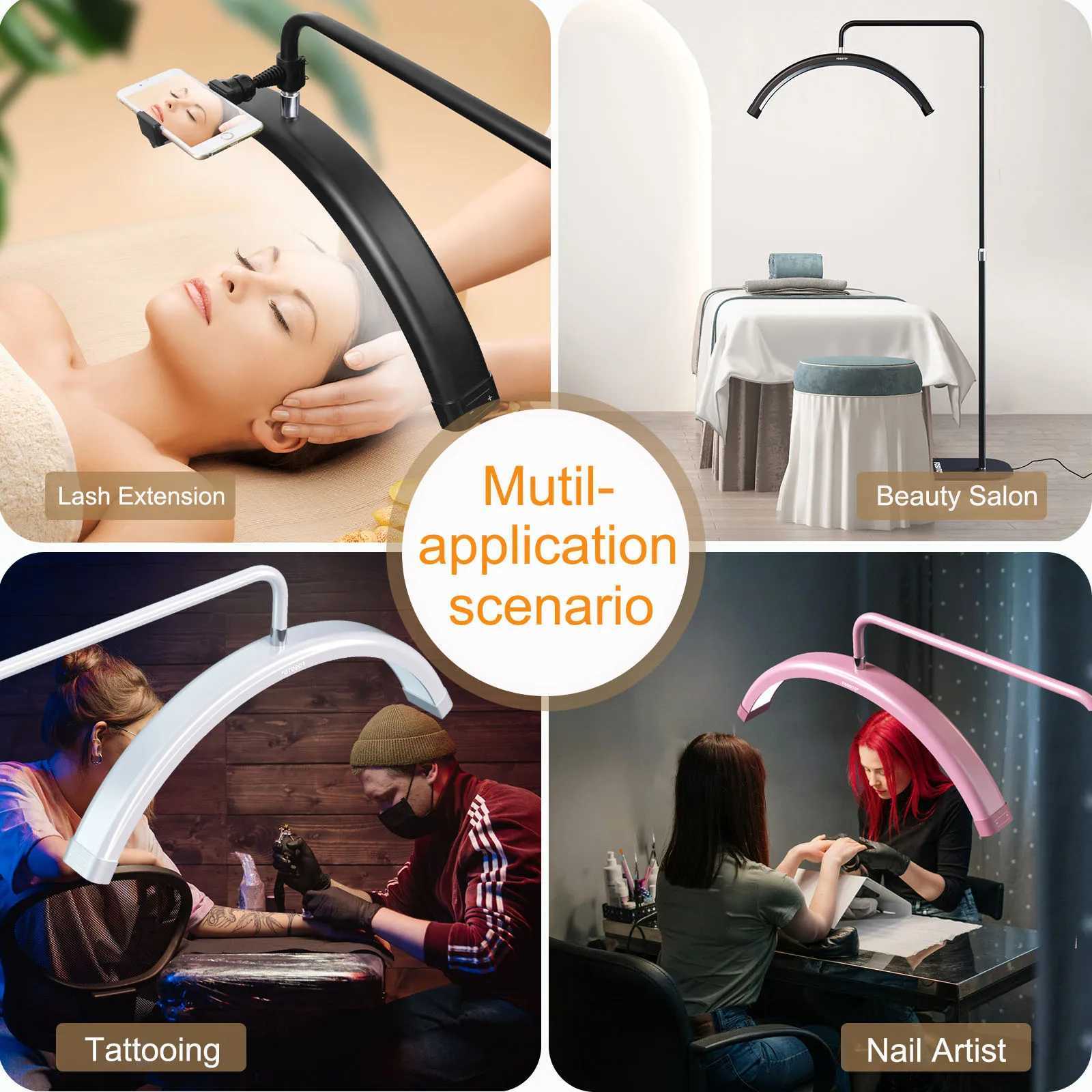 FOSOTO Overseas Warehouse LED Video Light Half-moon Shaped Nail Desktop Ring Light For Tattoo Beauty Salon Eyelash Fill Lamp X2505141