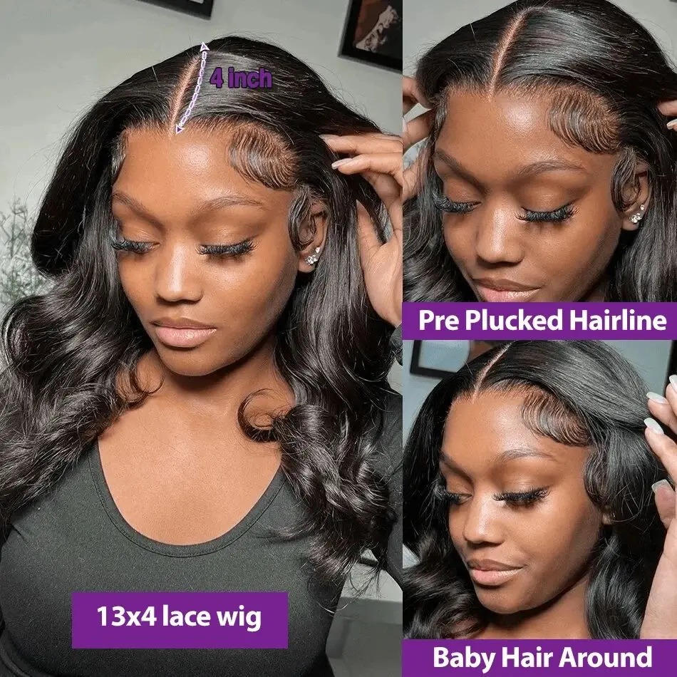 HD Transparent 13x4 13x6 Body Wave Lace Front Wig Pre Plucked 360 Lace Frontal Wig Human Hair Wigs For Women Wig Synthetic Front wig 200 Density