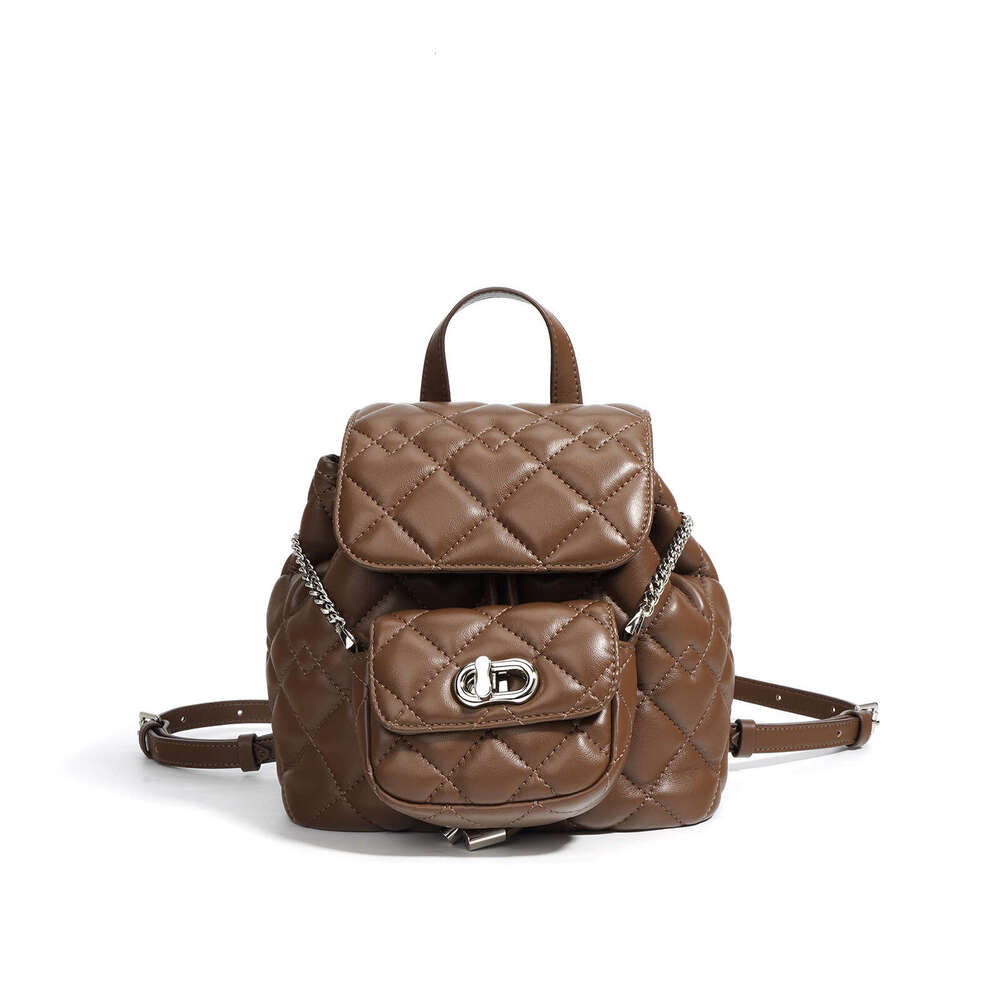 Shoulder Bag For Women 2025 New High-End Versatile Exquisite Niche Small Fragrance Style Diamond Grid Travel Mother And Child Backpack