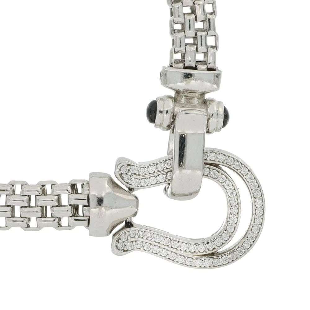 Made in Italy Sier with Horsehead Buckle Micro Setting Zircon Mesh Handmade Jewelry Elegant Women's Bracelet