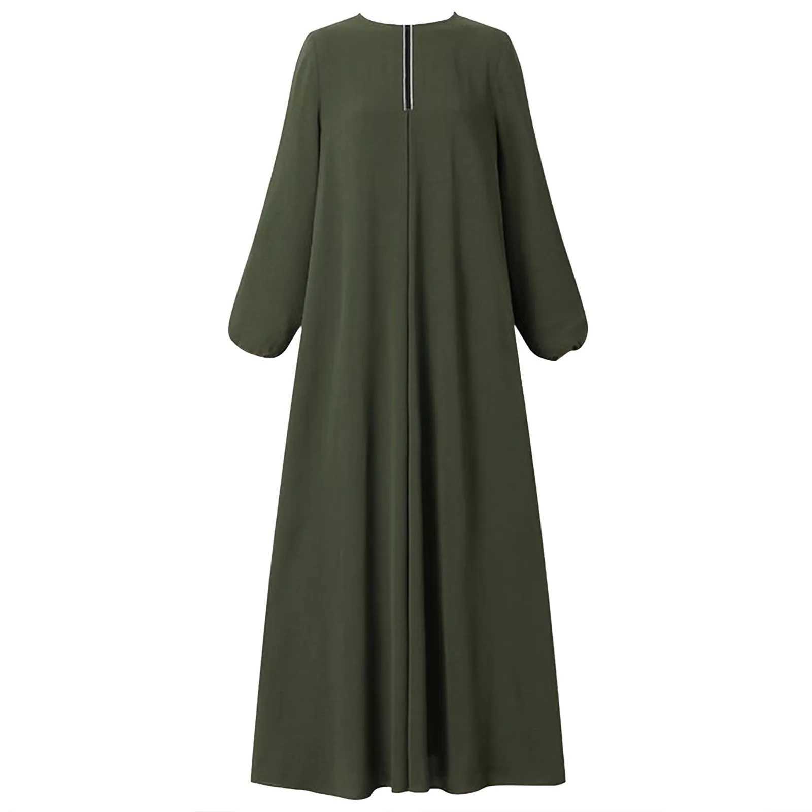 Muslim Abayas Loose Maxi Dresses Women Jilbabs Muslim Dress Long Slve O-Neck Casual Solid Robe Islamic Ramadan Dresses X250514