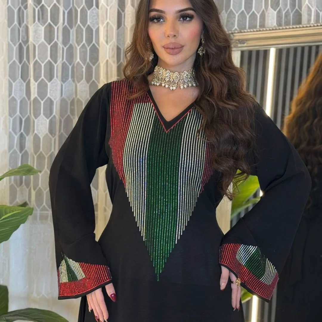 Muslim Dresses for Women 2025 Abaya Diamonds Long Robe Sashes Eid Ramadan Morocco Dubai Jalabiya Abayas Kaftan Islam Vestidos X250514