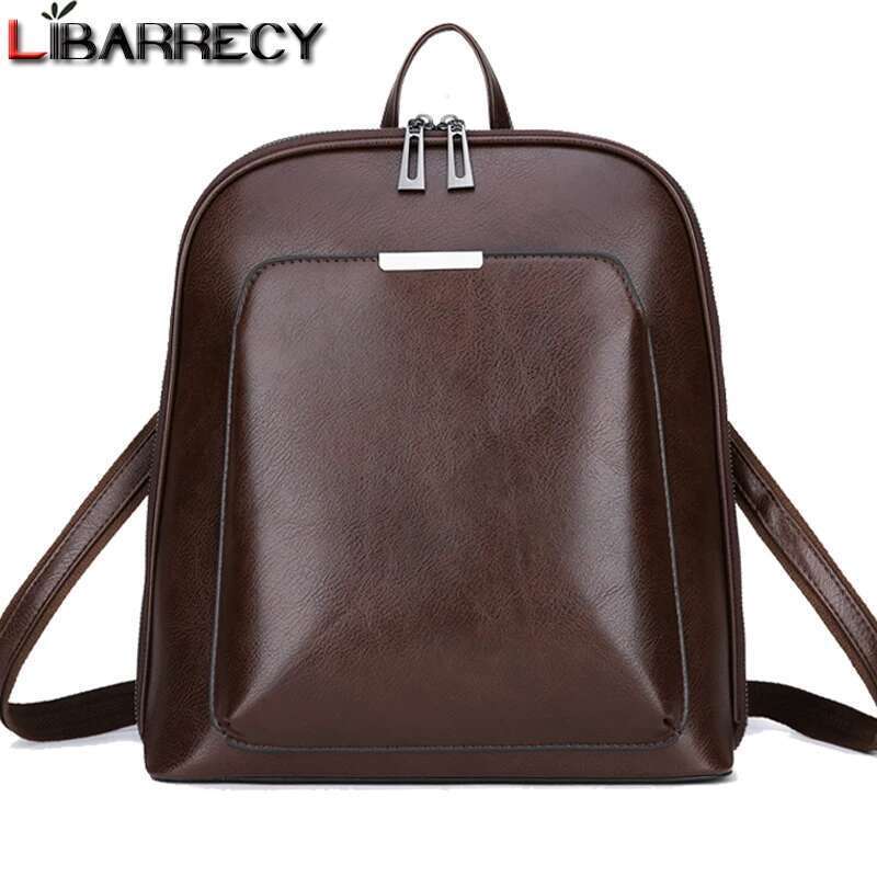 Vintage Backpack Female Brand Leather Women's Backpack Large Capacity School Bag Girls Leisure Shoulder Bags For Women 2024