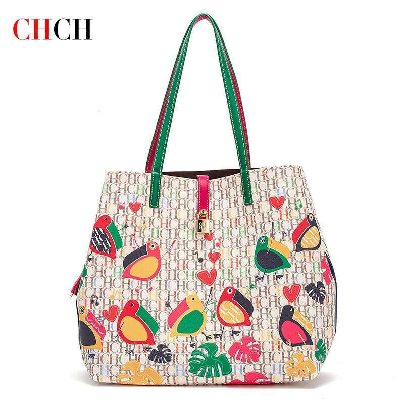 CHCH Women's Tote Bag New Cartoon Letter Printed Top Handbag 250513