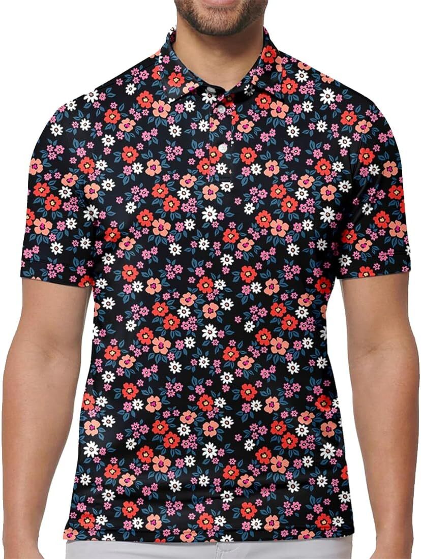 Mens Polo shirt 3D Printed Mens Golf Shirt Moisture Wicking Quick-Dry Performance Polo Shirts for Men Polos shirts tshirt Casual tops summer clothes