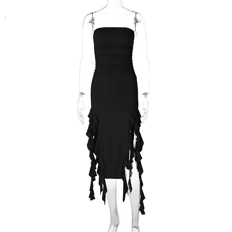 Women Clothes Dress Women S Summer New Fashion Sexy Personality Wrapped Chest Irregular Dress KQ