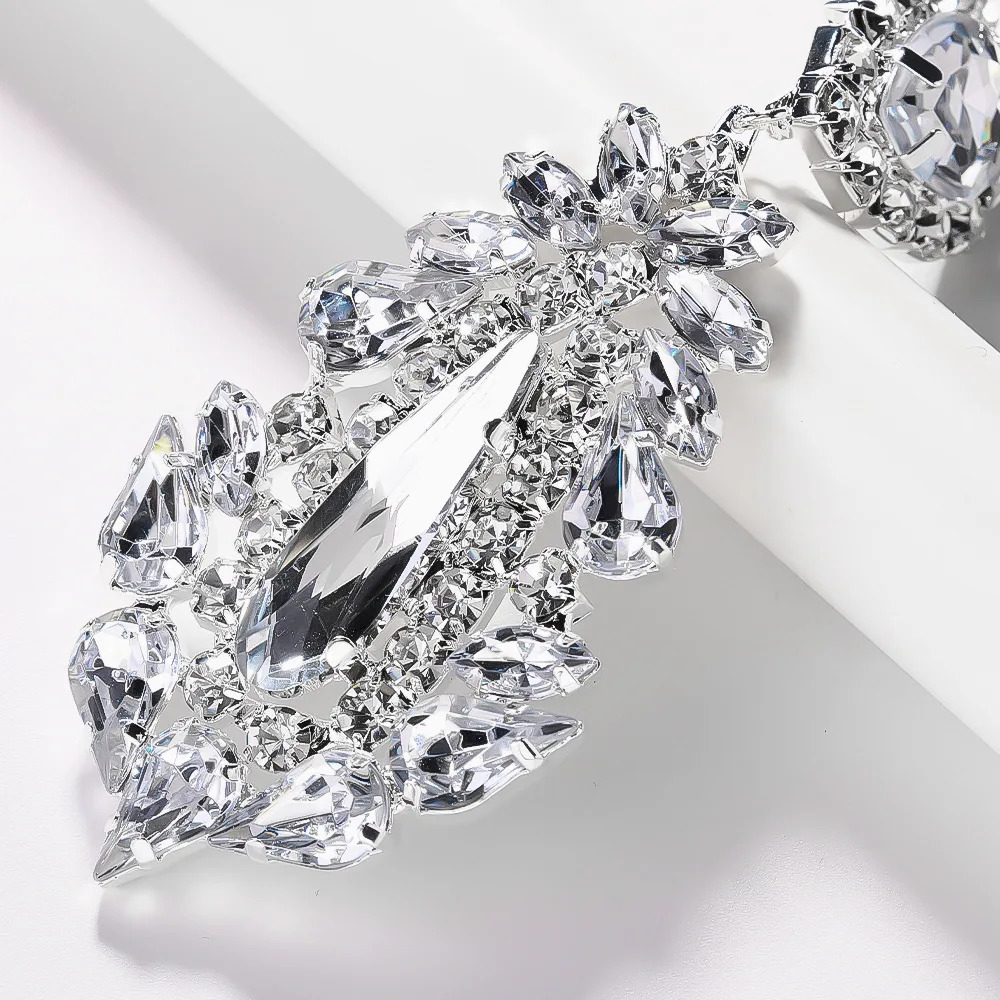 Stonefans Statement Earrings for Women Vintage Rhinestone Dinner Fashion Wedding Accessories Queen Exaggeration Earring 250513