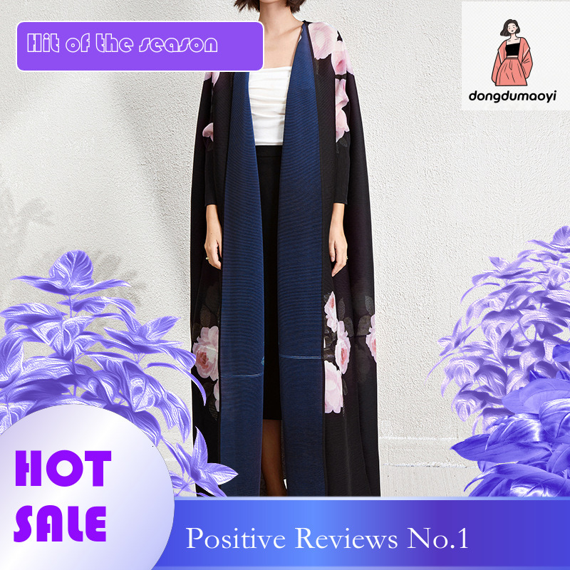 dongdumaoyi Dubai printed women s pleated cardigan robe dress Pakistan Indonesia loose cloak style clothing