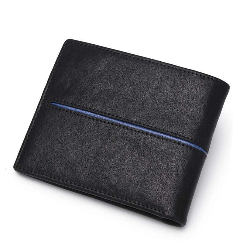 BISON DENIM Genuine Leather Brand Fashion Short Purses Coin Purse ID Credit Card Holder Slim Bifold Wallet Men N4437