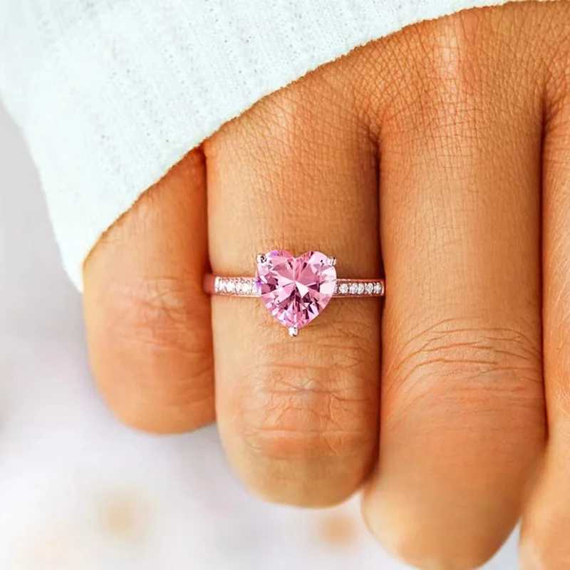 Quick view Wish list 925 Sterling Silver Brilliant Heart CZ Rings Aesthetic Eternal Wedding Bridal Jewelry Exquisite Charms Finger AccoriesXJ250514