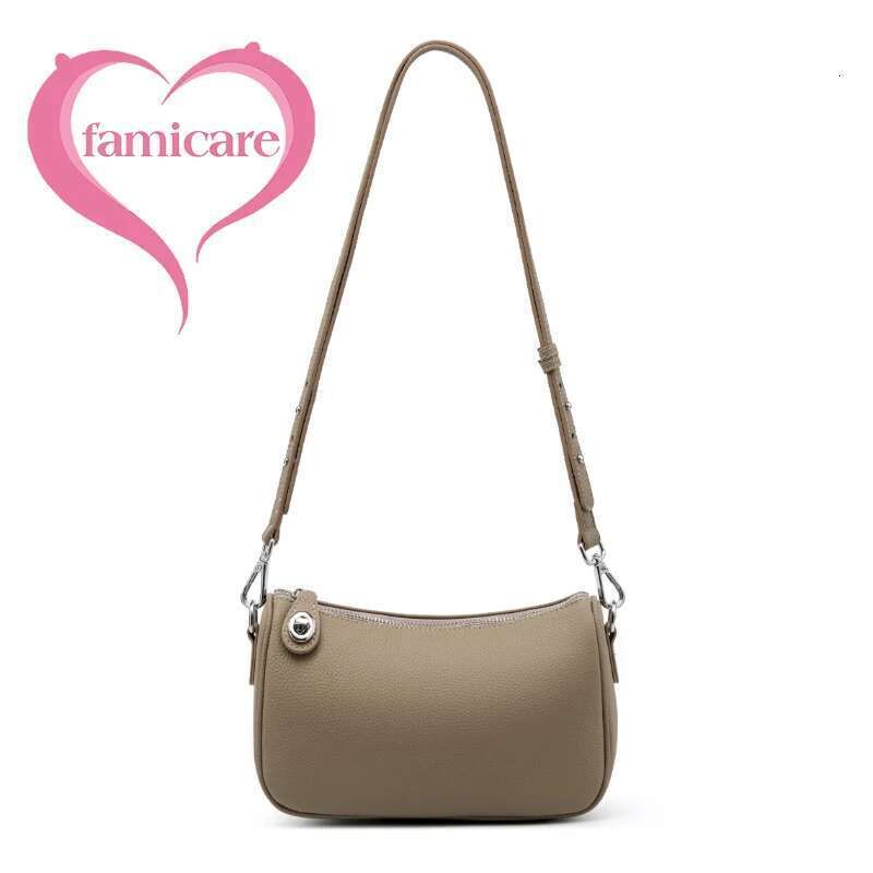 New Genuine Leather Women's Handbag Lady Fashion Versatile Single Shoulder Crossbody Girl's Solid Color Casual Underarm Bags