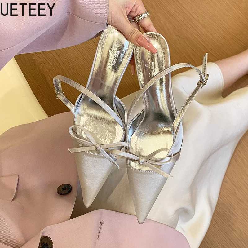 Summer High Heel Women Sandals Fashion Pointed Toe Singbacks Shoes Ladies Elegant Party Dress Sandals W250514