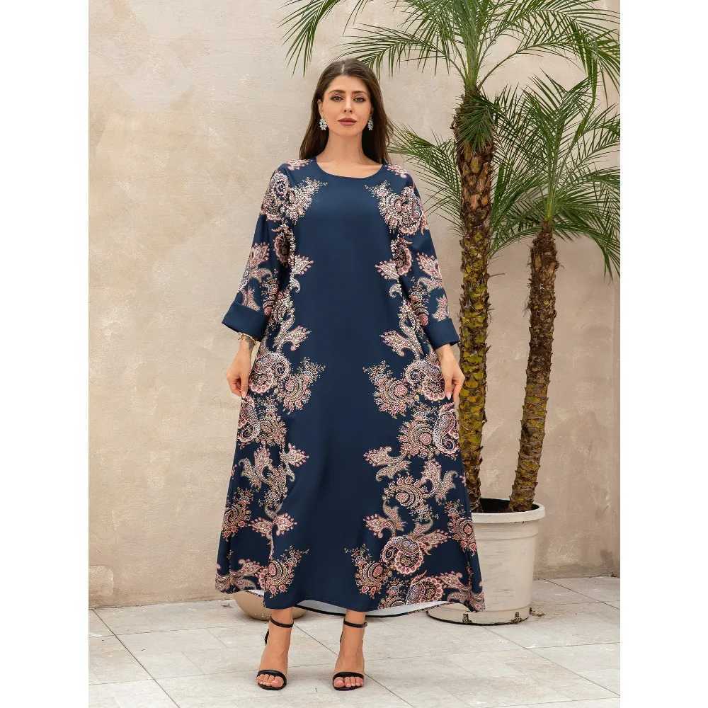 Kaftan Abaya Women Dresses Eid Muslim Jalabiya Pearls Arab Print Long Robe Ramadan Dubai Morocco Abayas Islam Party Vestidos X250514