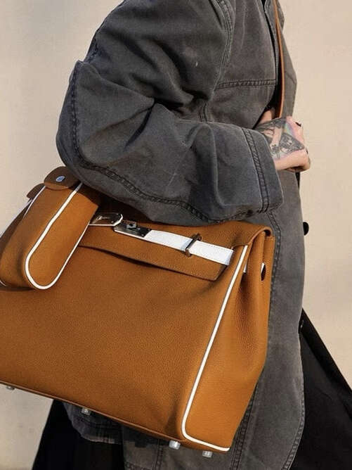 Summer New Men s and Women Handheld Big Fitness Business Travel Large Capacity Bag Single Shoulder Crossover Kelly