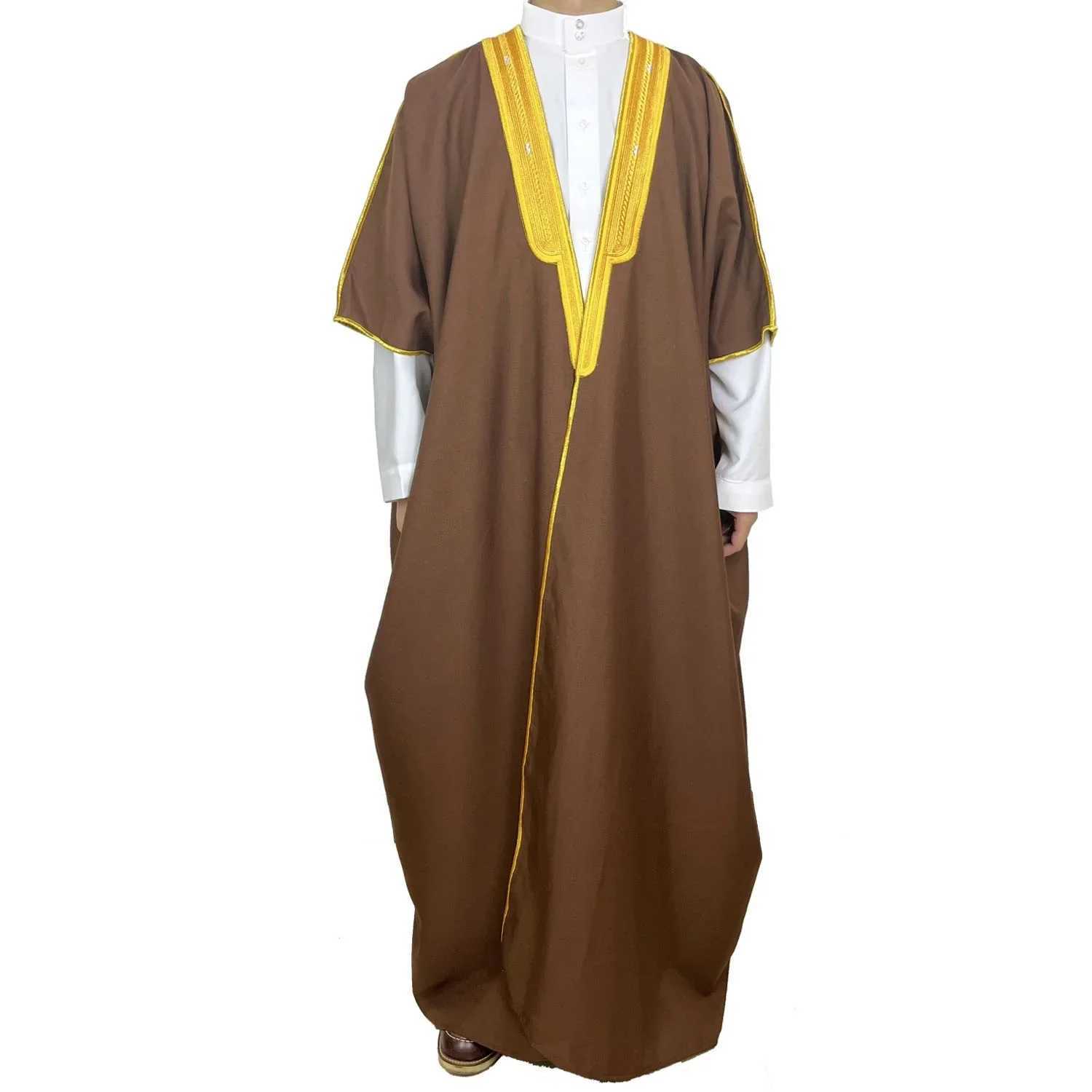 Embroidery Mens Formal Gown Arabic Conservative Long Kaftan Gown Malay-Arab Culture Academic Speech Gown X250514