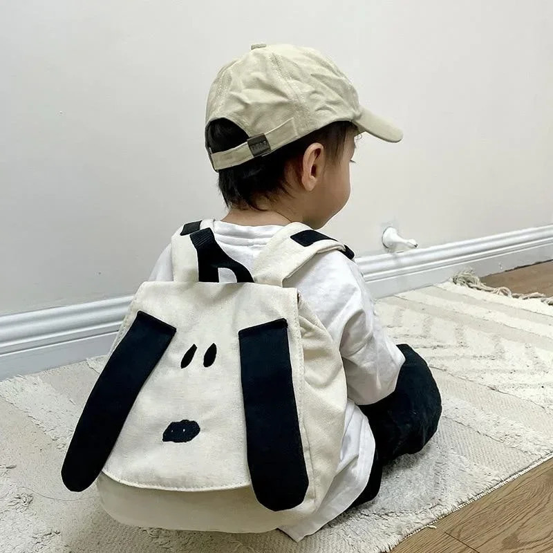 Backpack Cartoon Cute Dog Boy Girl Small Schoolbag Fashion Baby Contrast Color Canvas Travel Bag 250514