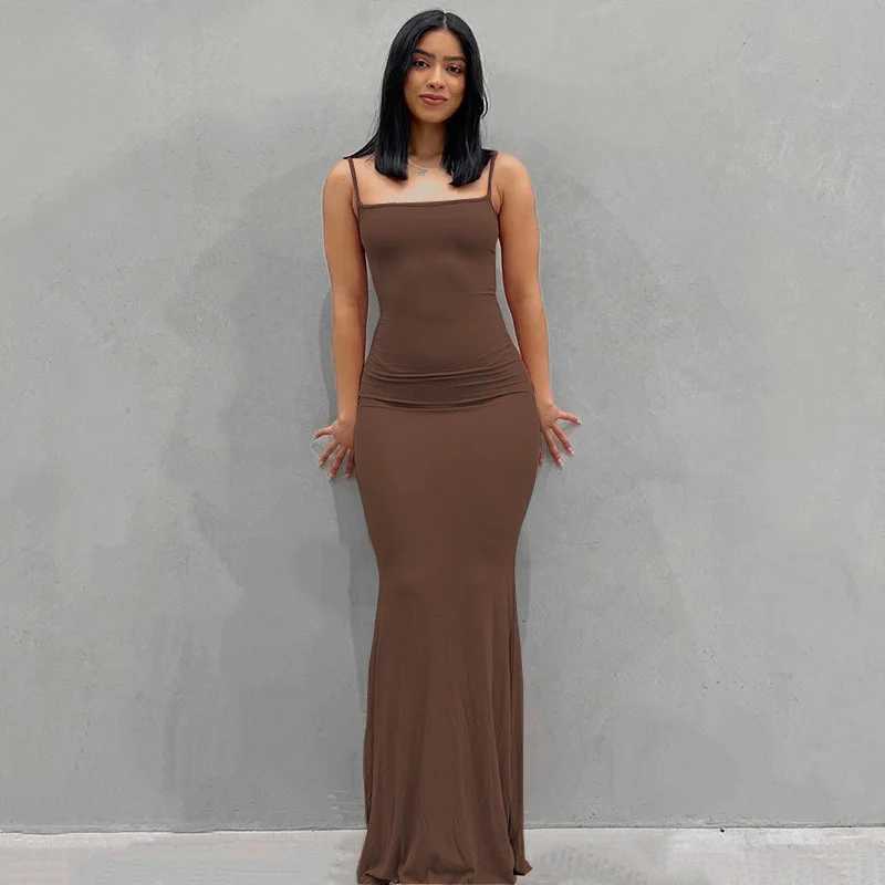 Slip Sleeveless Backless Maxi Dress Women 2025 Y2K Summer Bodycon Elegant Sexy Outfits Ladies Birthday Party Club Fishtail DressXJ250514