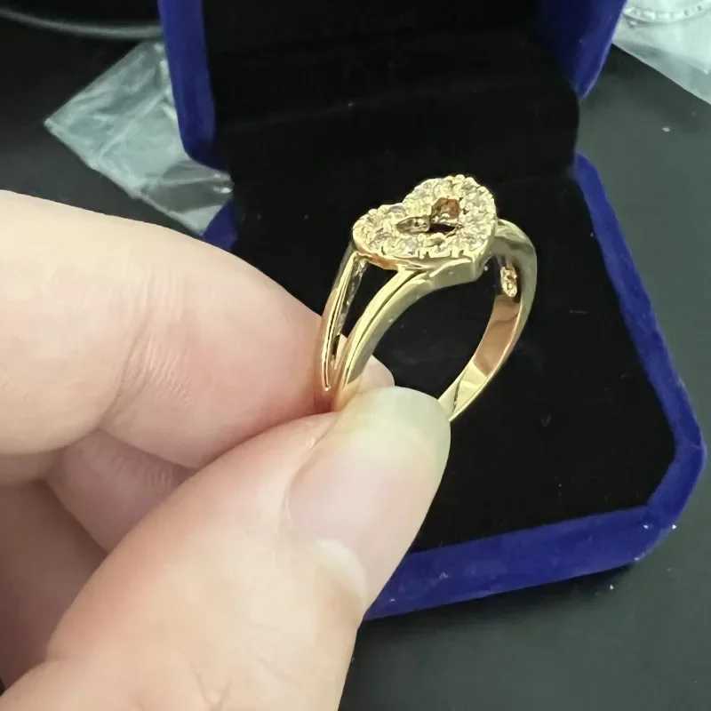Heart Lab Diamond Promise Ring 10K Gold Engagement Wedding Band Rings for Women Bridal Party Finger Jewelry GiftXJ250514