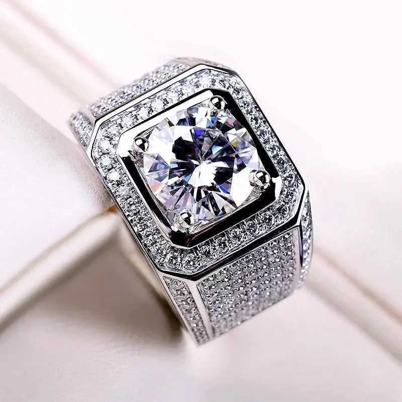 925 Sterling Silver fine big Crystal Rings For Man Women Fashion Party wedding accories designer jewelry Charms couple GiftsXJ250514