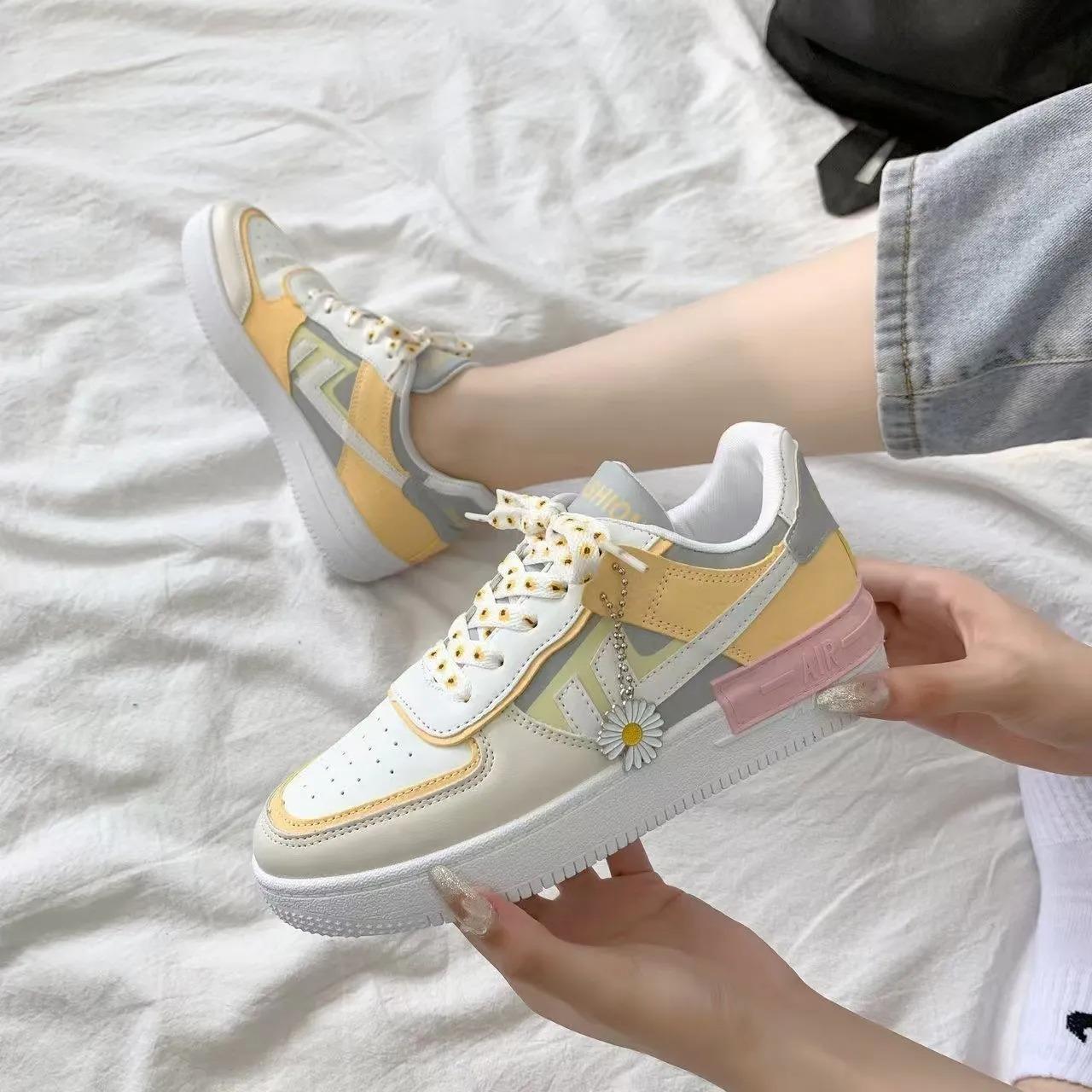 Women Chunky Platform Fashion Autumn Breathable Comfort tennis Feminino Sport Shoes White women Sneakers pink 240607