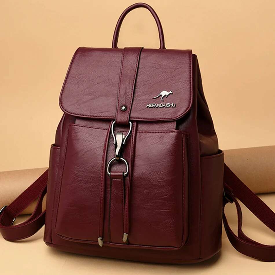 Bagpack Backpack Soft Leather Backpacks Teenage Girls Female School Shoulder Bags For Women 2024 Mochila Sac 250515
