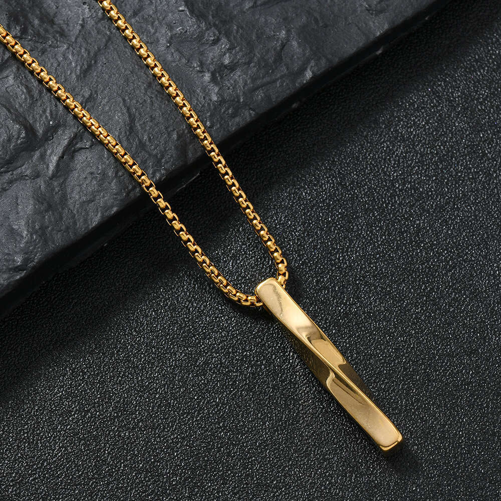 Spiral long necklace, personalized hip-hop stainless steel men's male pendant, sweater chain, jewelry accessories