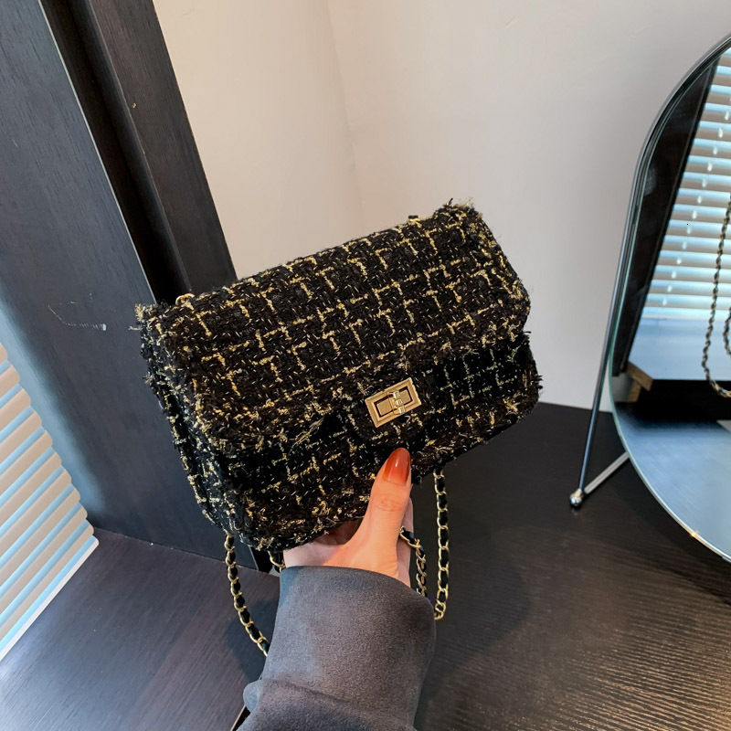 Free Delivery Designer Bag Weaving A Niche Temperament Fashionable Small Fragrance Spring And Summer Fabric Chain 2025 New Single Shoulder Crossbody H