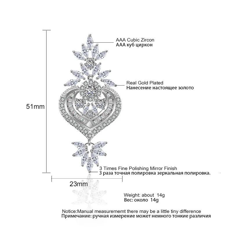 Big Clear Zircon Long Dangle Earrings Exquisite Shiny CZ Bridal Earring for Women Wedding Jewelry 250513