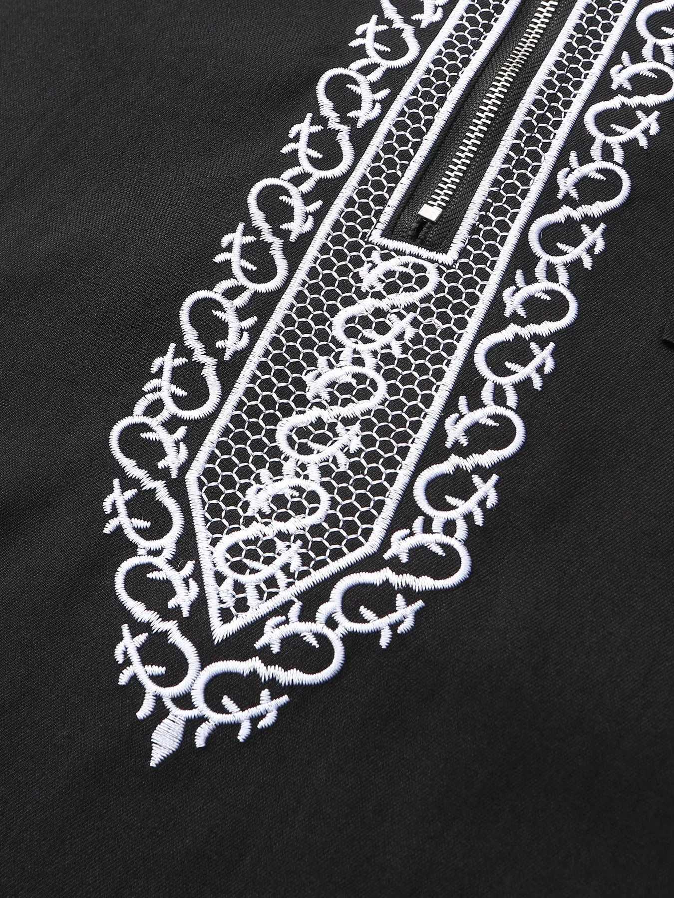 Muslim mens hooded robe fashionable luxury retro ethnic style embroidered mens robe simple casual daily worship robe X250514